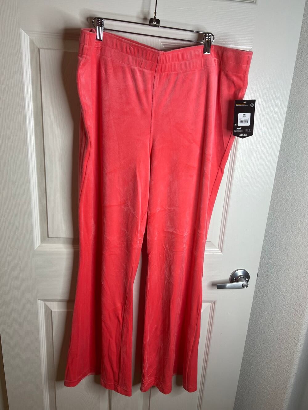 Avia Women's Velour Flare Leg Pants Coral NEW ~ Size XXL (20)